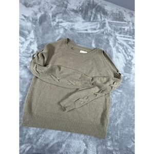 Aeropostale Women's Open Shoulder Long Sleeve Sweater Olive Green Size Small
